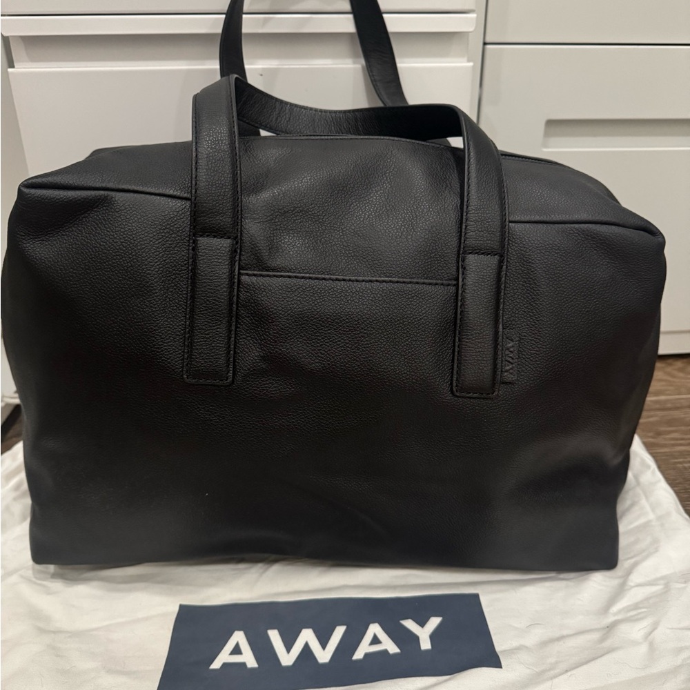 Away Everywhere Black Pebbled Leather Duffel Bag